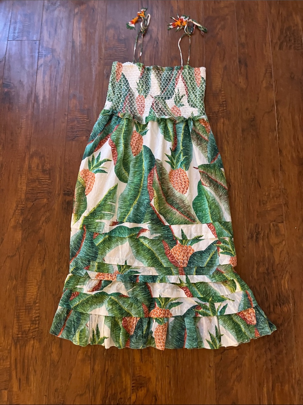 FARM Rio Tropical Pineapple Maxi Dress - Green/White/Orange